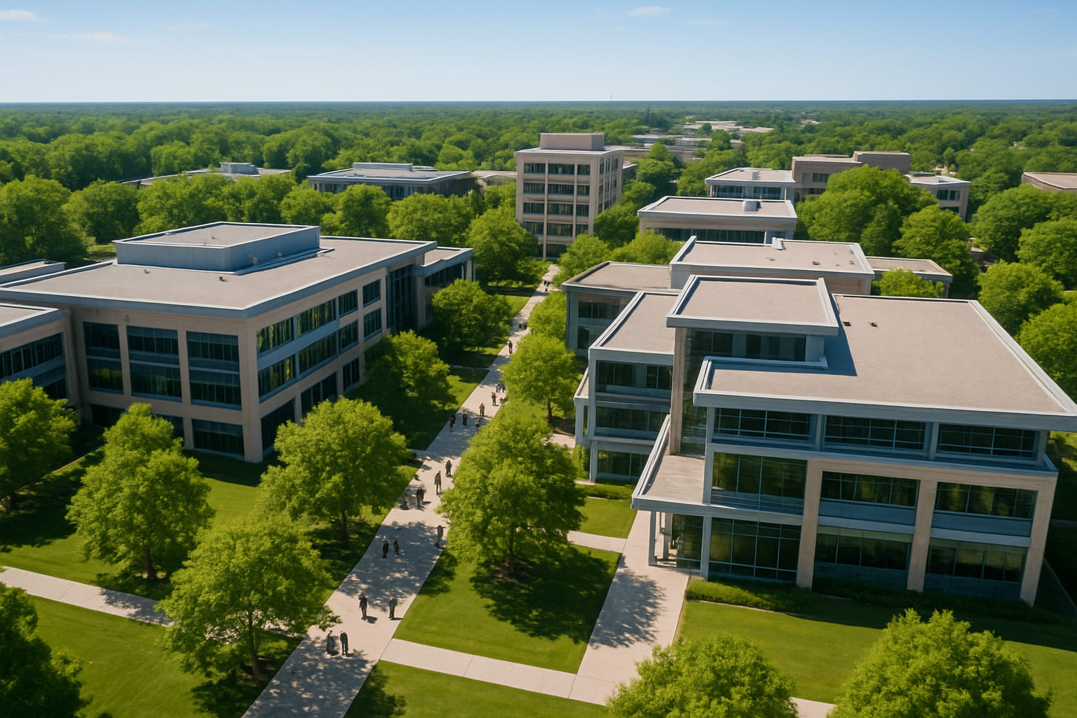 Happy students learning on campus